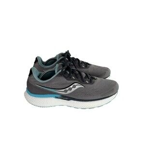 Saucony Triumph 19 Running Shoes Sneakers Womens Size 10 Gray Blue Athletic Gym